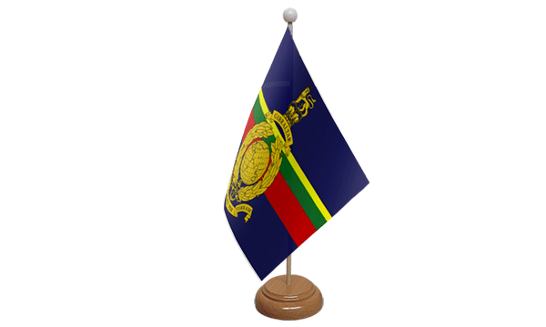 Royal Marines Small Flag with Wooden Stand